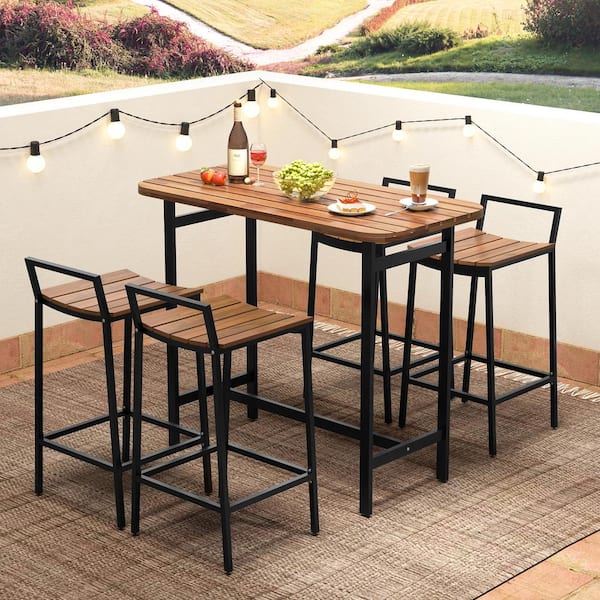 Outdoor bar table wood discount