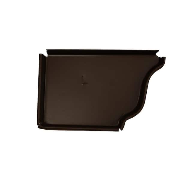 Amerimax Home Products 5 in. Musket Brown Aluminum K-Style Left End Cap