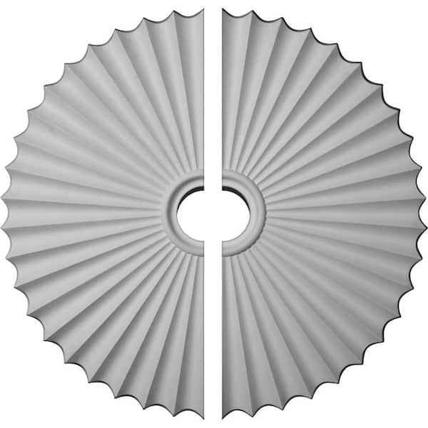 Ekena Millwork 33-7/8 in. x 2 in. Shakuras Urethane Ceiling Medallion, 2-Piece (For Canopies up to 6 in.)