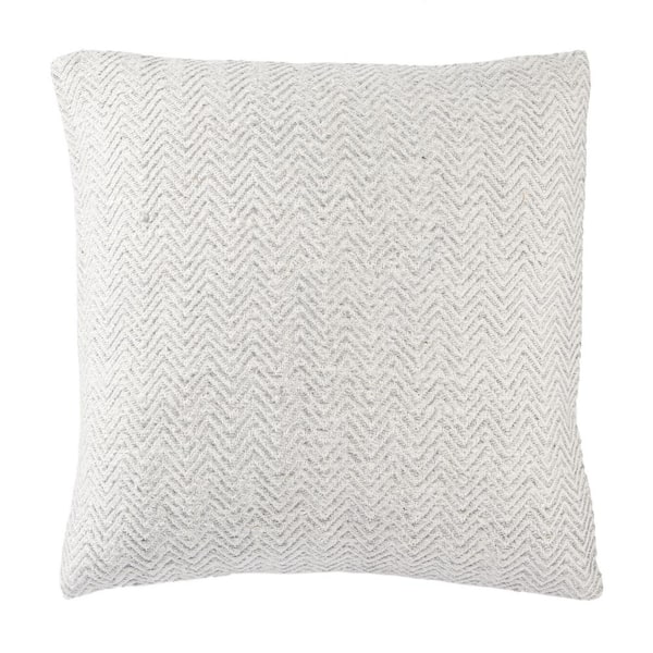 White Textured Wave Throw Pillow Cover 22x22