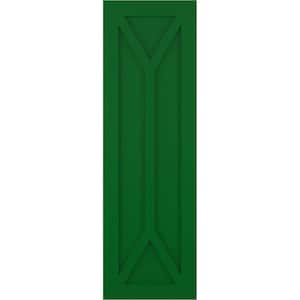 12 in. x 72 in. PVC True Fit San Carlos Mission Style Fixed Mount Flat Panel Shutters Pair in Viridian Green