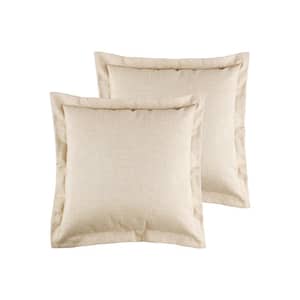 Presidio Taupe Solid Cotton 26 in. x 26 in. Euro Sham - Set of 2