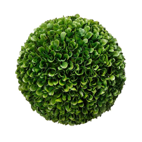A & B Home 8.5 in. Artificial Faux Green Boxwood Topiary Ball