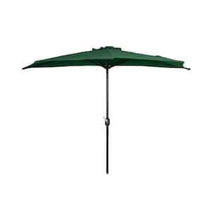 FIJI 9 ft. Market Half Patio Umbrella in Dark Green