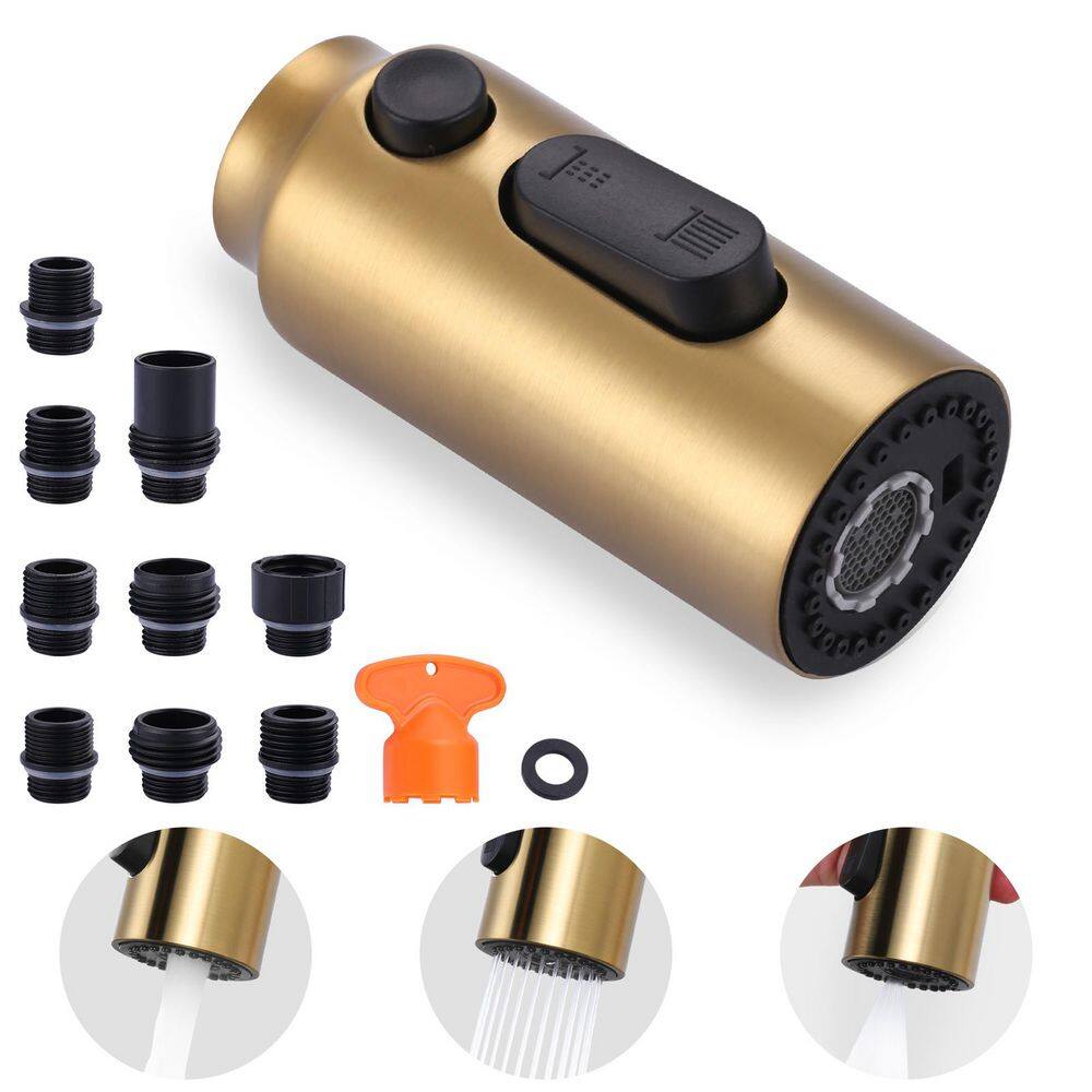3 Modes Pull Down Kitchen Faucet Sprayer Head Replacement With 9 Adapters in Brushed Gold price history on PriceWatchPro