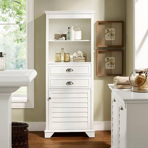 Lydia 23.5 in. W x 11.63 in. D x 60.13 in. H Linen Cabinet in White
