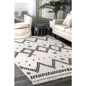 Tracy Moroccan Tassel Off White Doormat 3 ft. x 5 ft. Area Rug