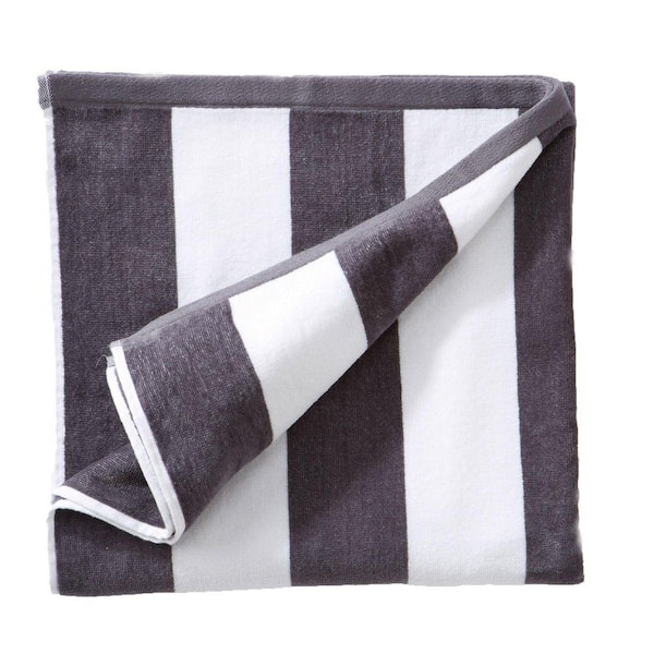 Charcoal Grey Oversized 100% Cotton Cabana Beach and Pool Towels