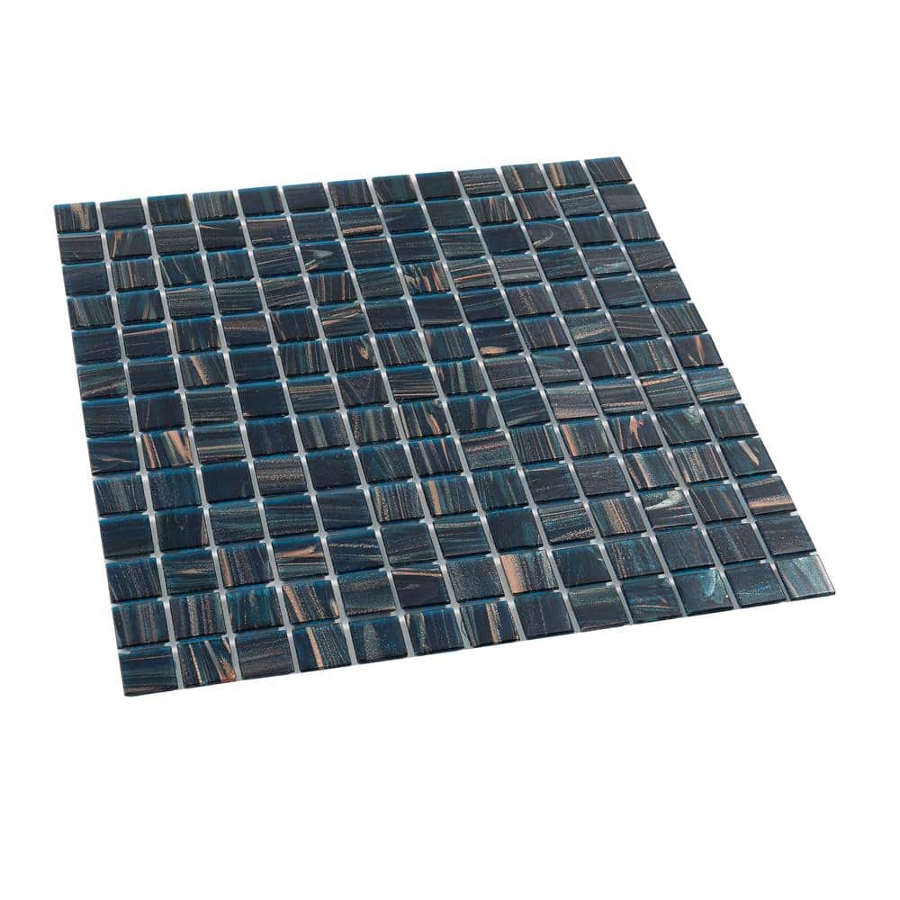 Berlin Blue 12" x 12" Glossy Glass Mosaic Tile