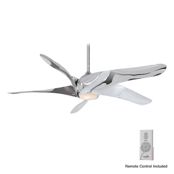 MINKA-AIRE Artemis XL5 62 in. Integrated LED Indoor Liquid Nickel Ceiling Fan with Light with Remote Control