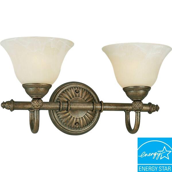 Progress Lighting Savannah Collection 2-Light Burnished Chestnut Fluorescent Vanity Fixture