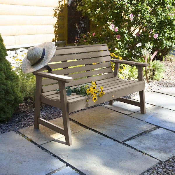 Highwood Weatherly 4 ft. 2-Person Woodland Brown Recylced Plastic Outdoor Bench