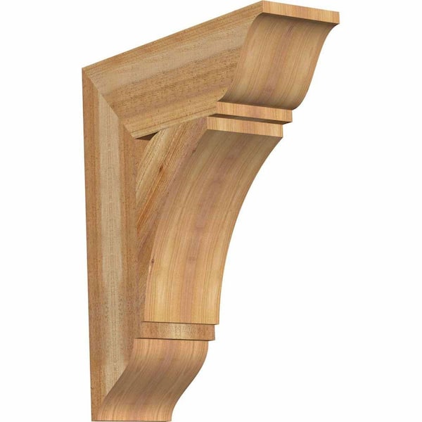 Ekena Millwork 6 in. x 24 in. x 20 in. Western Red Cedar Thorton Traditional Rough Sawn Bracket