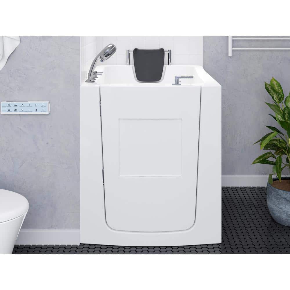 Durango White Fiberglass Walk-In Soaking Bathtub with Left Hand Door