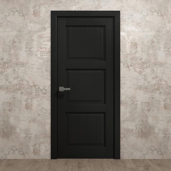 Sartodoors Assemble Required 42 in. x 96 in. Painted Black Oak