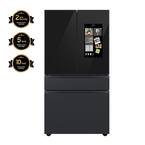 Bespoke 23 cu. ft. 4-Door French Door Smart Refrigerator with Family Hub in Charcoal Glass/Matte Black, Counter Depth