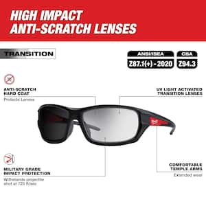 Performance Safety Glasses with Anti-Scratch Transition Lenses