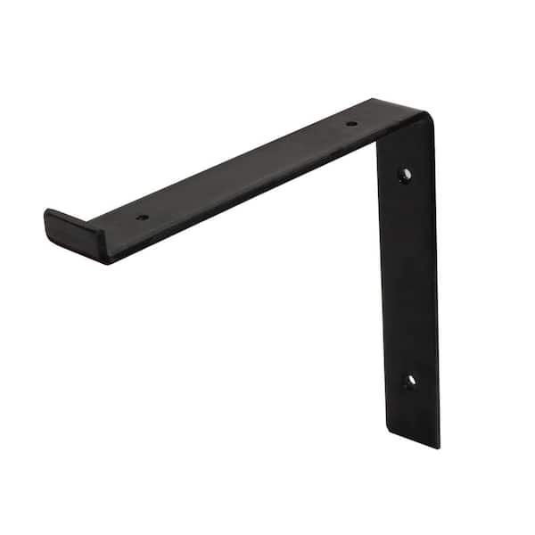 10 in. Black Steel Shelf Bracket for Wood Shelving