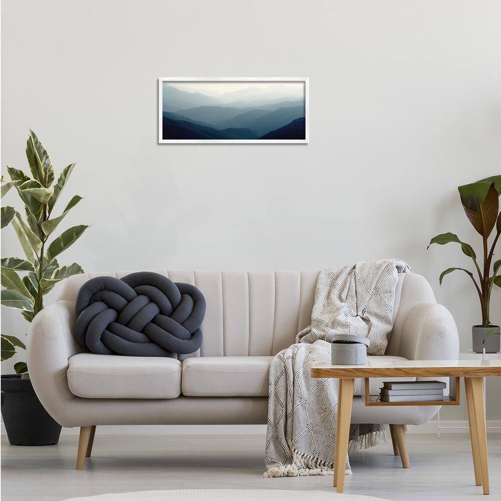 Foggy Blue Mountains by Gemma Bardot White Framed Nature Giclee Art Print 10 in. x 24 in. price history on PriceWatchPro