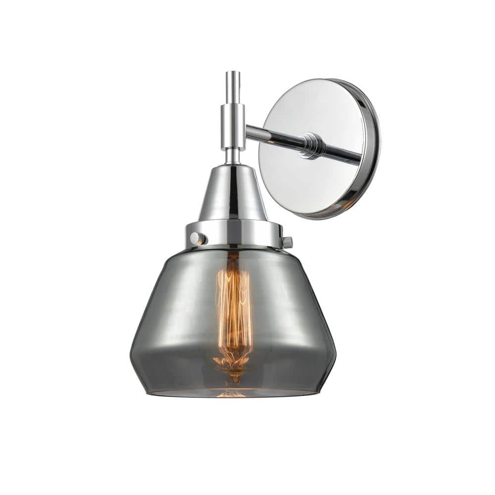 Fulton 1-Light Polished Chrome Wall Sconce with Glass Shade price history on PriceWatchPro