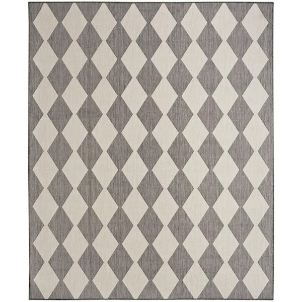 Positano Charcoal 8 ft. x 10 ft. Diamond Contemporary Area Rug