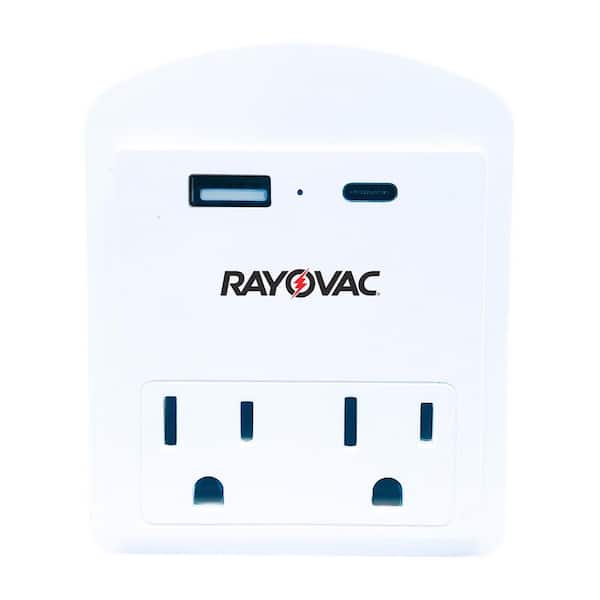 2 Outlets 2 USB-Ports Portable Surge Protector Wall Tap with Phone Holder