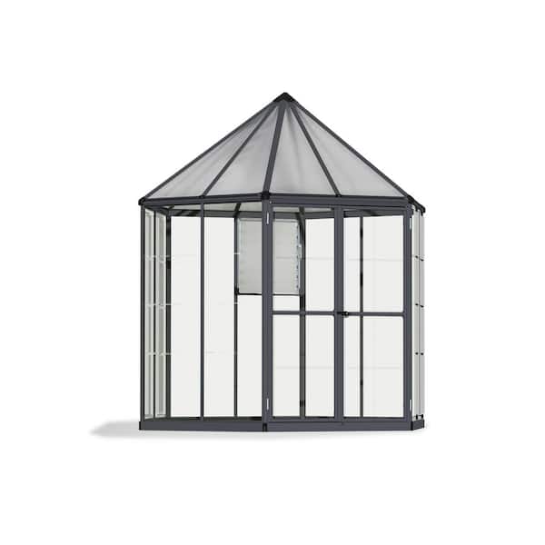 CANOPIA by PALRAM Oasis Hexagonal 8 ft. Gray/Clear DIY Greenhouse Kit