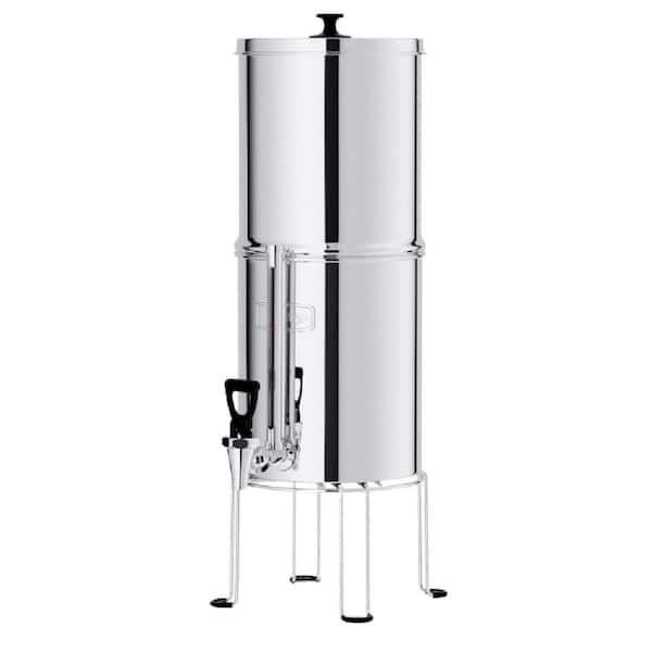 Countertop Water Filter Gravity-Fed Water 2.25G Stainless-Steel System with 4 Filters Metal Water Level Spigot and Stand