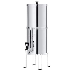 Countertop Water Filter Gravity-Fed Water 2.25G Stainless-Steel System with 4 Filters Metal Water Level Spigot and Stand
