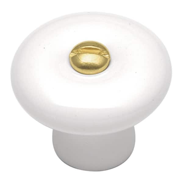 HICKORY HARDWARE English Cozy 1-1/4 in. White Cabinet Knob