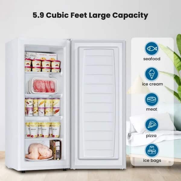 21.85 in. 5.9 cu. ft. Manual Defrost Upright Freezer with Adjustable Temperature Controls and Garage Ready in White
