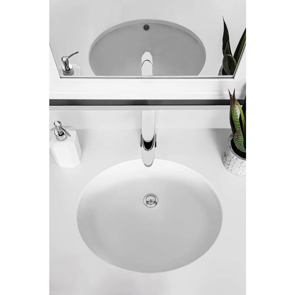 Glacier Bay 19 in. Undermount Oval Vitreous China Bathroom Sink in