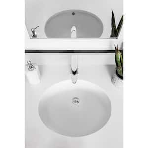 19 in. Undermount Oval Vitreous China Bathroom Sink in White