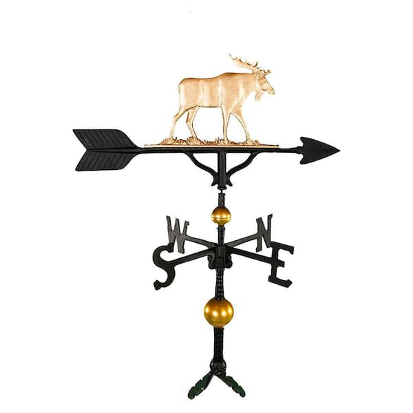 Montague Metal Products 32 in. Deluxe Gold Moose Weathervane