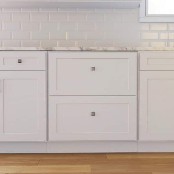 Easy-DIY 30 in. W x 24 in. D x 34.5 in. H Ready to Assemble Drawer Base Kitchen Cabinet in Shaker White with 2-Drawers