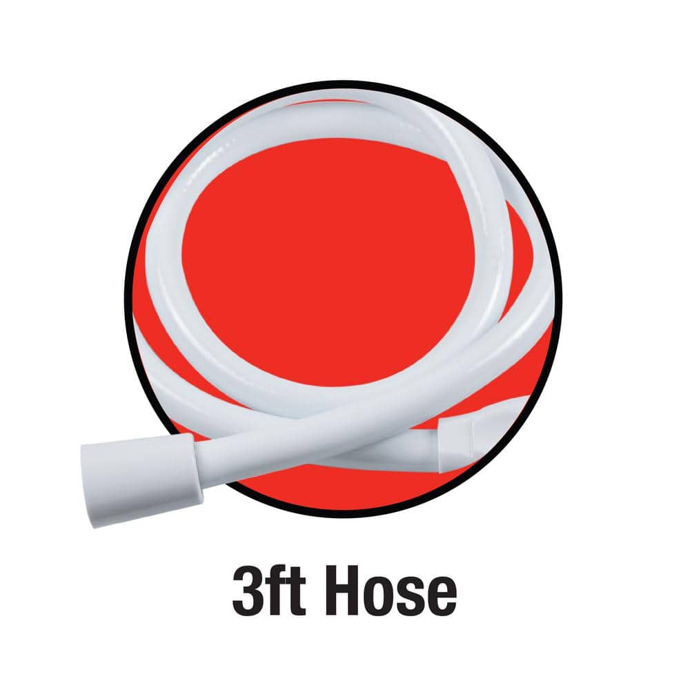 White Plastic Handheld Kitchen Faucet Sprayer with 3-ft Hose