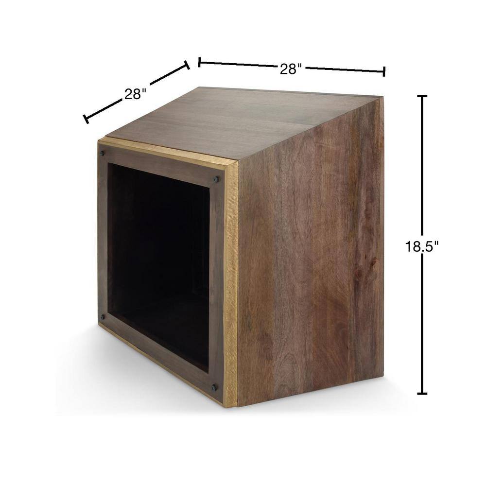 Abba Dark Brown Solid Mango Wood Square Coffee Table