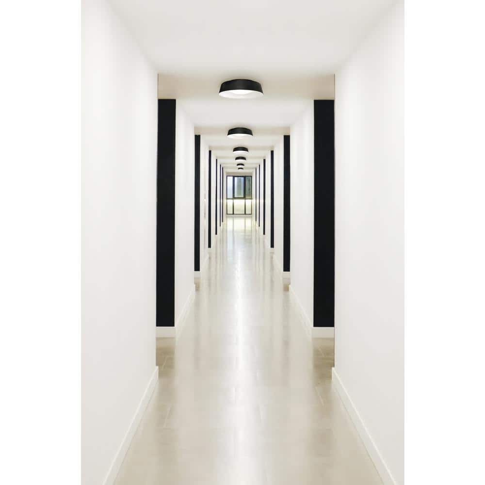 Duncan 20" LED Energy Star Flush Mount in Black and White