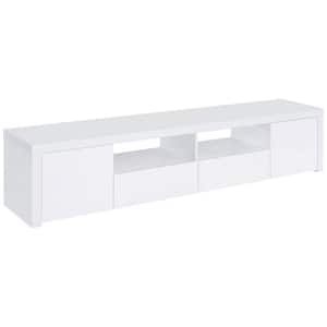 Jude White High Gloss 2-Door TV Stand with-Drawers Fits TV's up to 85 in.
