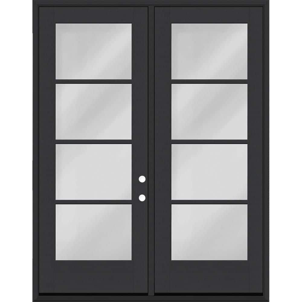 Legacy 60 in. x 96 in. Icon 4L Modern Clear Glass Black LHIS Fiberglass Double Prehung Front Door with 6-9/16 in. Jamb price history on PriceWatchPro