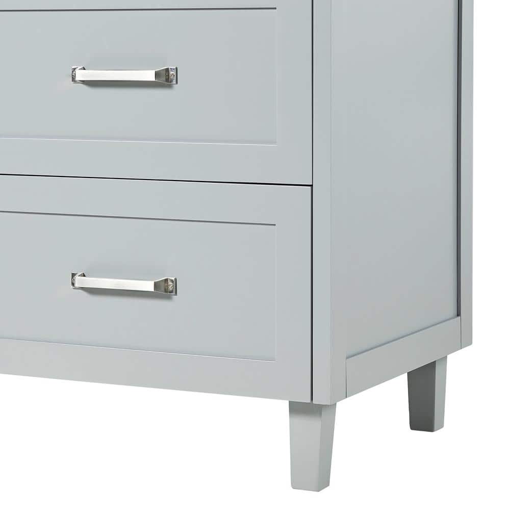 Monroe 67" Gray Wood Double Vanity with Carrara Marble Top