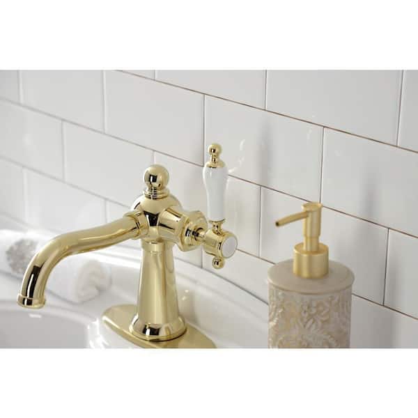 オリジナルデザイン手作り商品 Kingston Brass KS7127NL Naples Bathroom Faucet, Brushed  Brass 並行輸入品