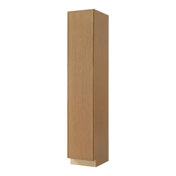 Leyton 18 in. W x 24 in. D x 96 in. H Ready to Assemble Plywood Slim Shaker Utility Pantry Kitchen Cabinet in White Oak