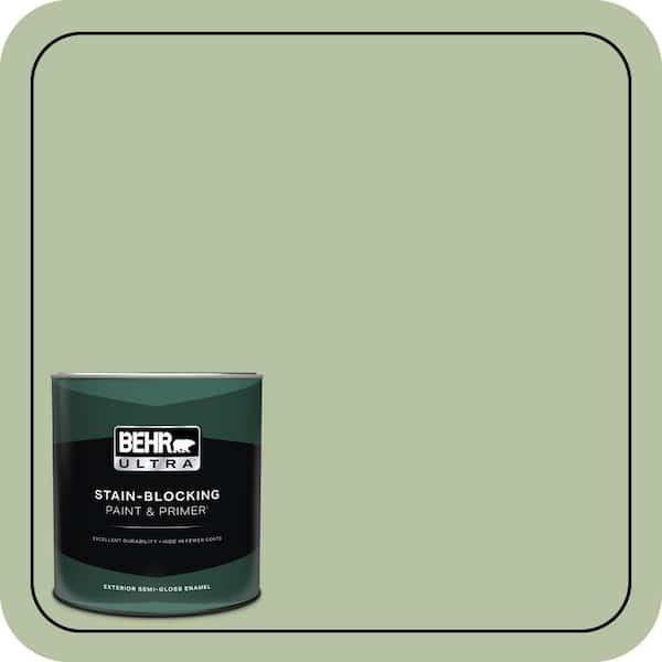 BEHR ULTRA 1 qt. #M380-4 Chopped Dill Semi-Gloss Enamel Exterior Paint & Primer
