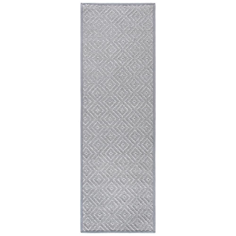 Natural Fiber Light Gray/Gray 3 ft. x 10 ft. Border Runner Rug price history on PriceWatchPro