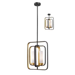 Aideen 2-Light Bronze Gold Mini Pendant with Glass Shade