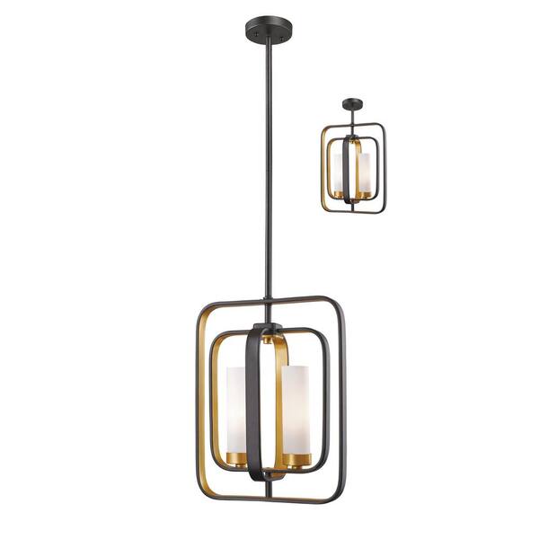 Aideen 2-Light Bronze Gold Mini Pendant with Glass Shade 6000MP-BZGD ...