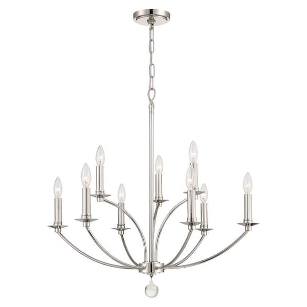 Mila 9-Light Polished Nickel Chandelier