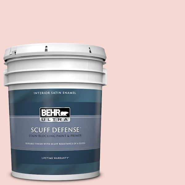 BEHR ULTRA 5 gal. #M160-1 Cupcake Pink Extra Durable Satin Enamel Interior Paint & Primer