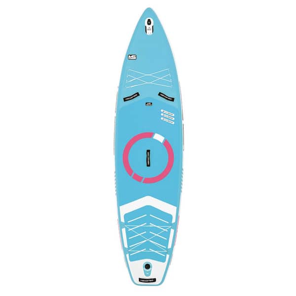 Sudzendf 34 in. W x 132 in. L x 6 in. H Blue Inflatable Stand Up Paddle Board with Accessories